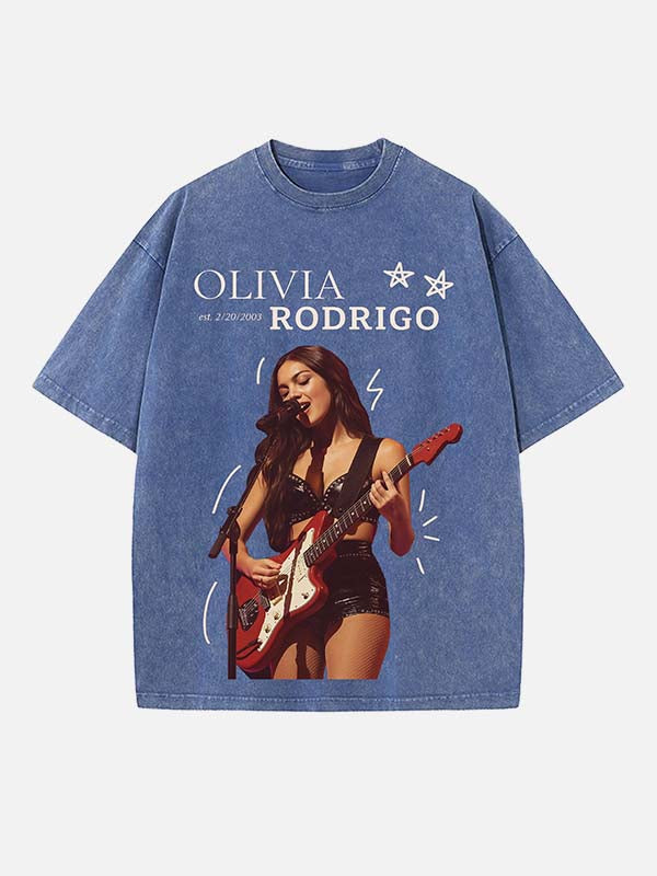 Olivia Rodrigo Print Round Neck T-shirt