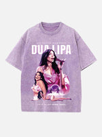 Dua Lipa Print Round Neck T-shirt