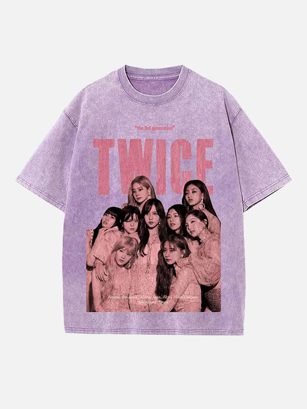 TWICE Print Round Neck T-shirt