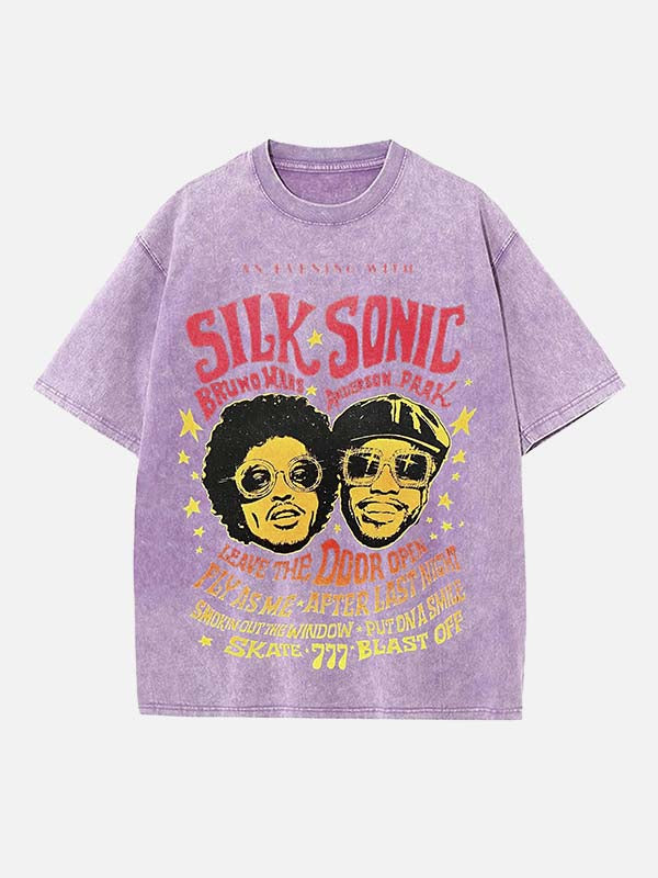 Bruno Mars Print Round Neck T-shirt