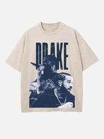Drake Print Round Neck T-shirt