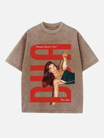 Dua Lipa Print Round Neck T-shirt