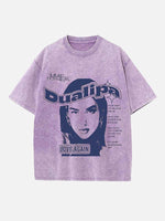 Dua Lipa Print Round Neck T-shirt