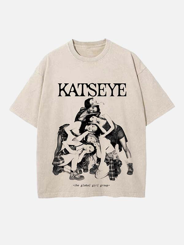 KATSEYE Print Round Neck T-shirt