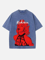 Madonna Print Round Neck T-shirt