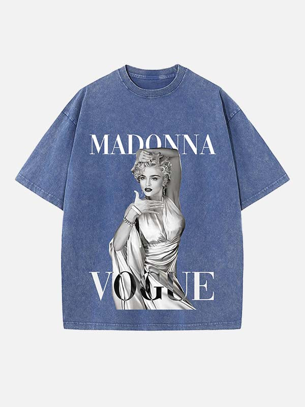 Madonna Print Round Neck T-shirt
