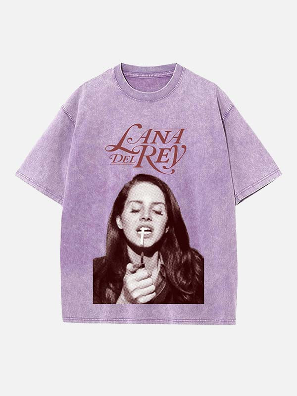 Lana Del Rey Print Round Neck T-shirt