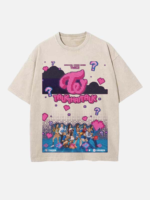 TWICE Print Round Neck T-shirt