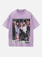 LE SSERAFIM Print Round Neck T-shirt