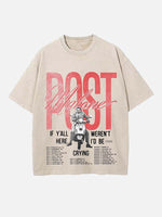 Post Malone Print Round Neck T-shirt