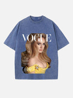 Adele Print Round Neck T-shirt