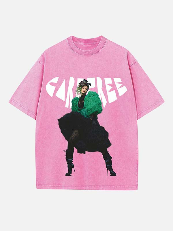 Rihanna Print Round Neck T-shirt