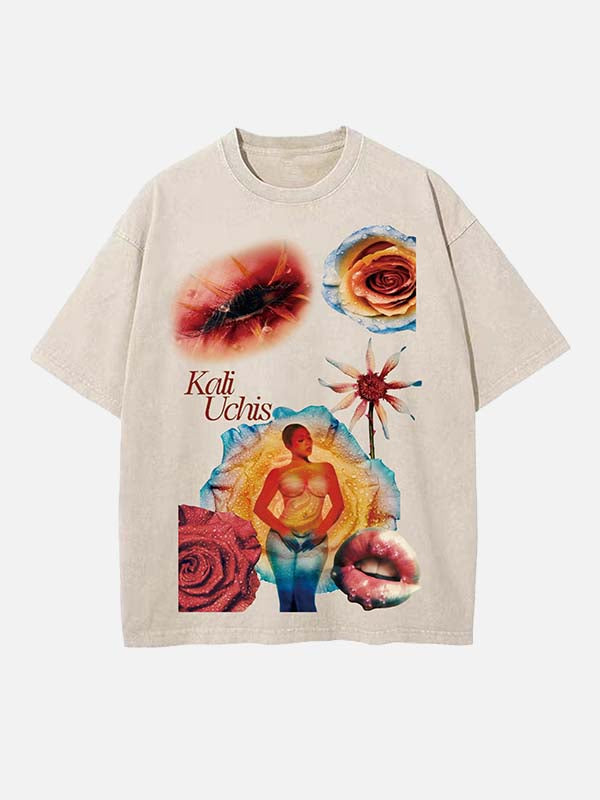 Kali Uchis Print Round Neck T-shirt