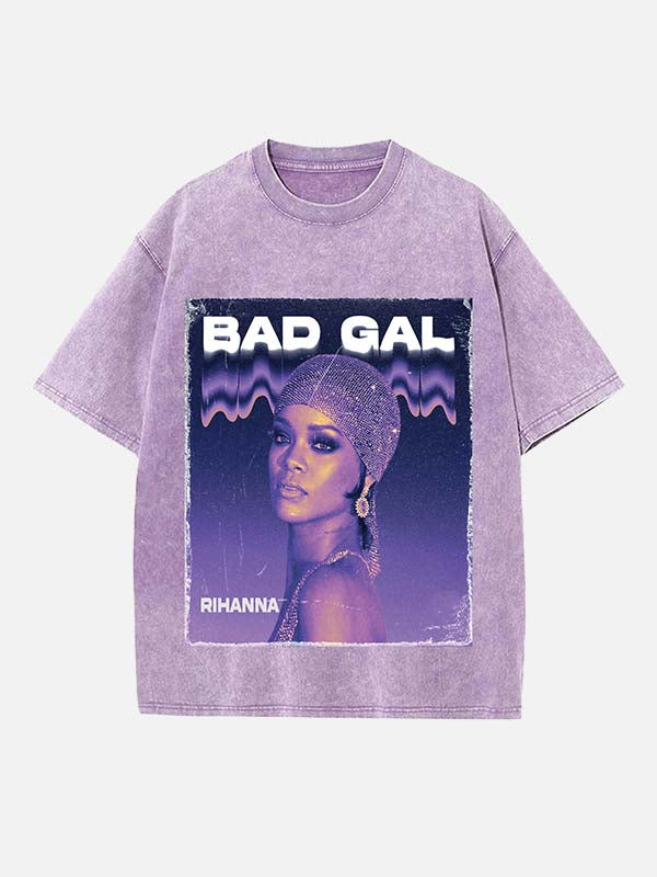 Rihanna Print Round Neck T-shirt