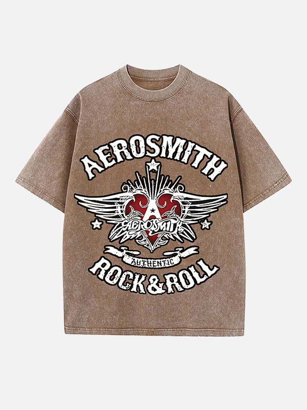 Aerosmith Print Round Neck T-shirt
