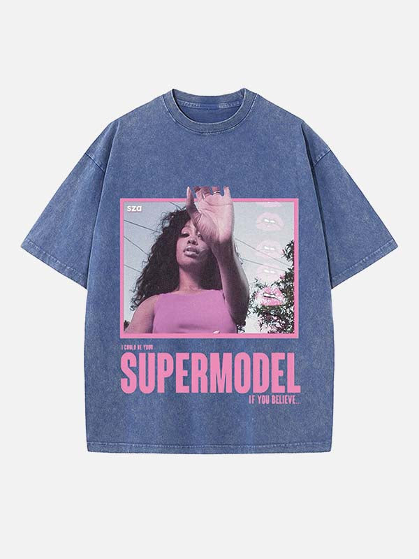 SZA Print Round Neck T-shirt