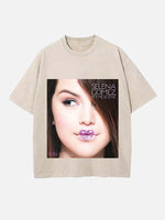 Selena Gomez Print Round Neck T-shirt