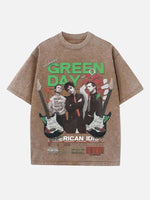 Green Day Print Round Neck T-shirt