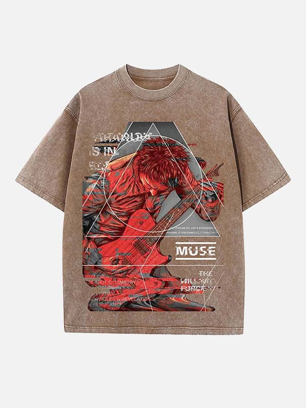 Muse Print Round Neck T-shirt