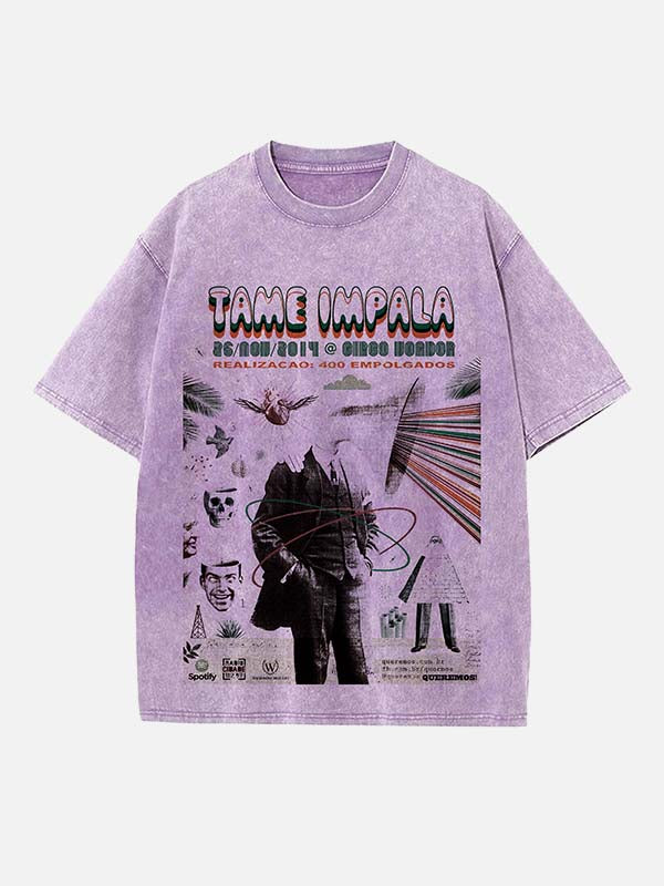 Tame Impala Print Round Neck T-shirt