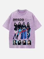 Aespa Print Round Neck T-shirt