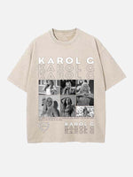 Karol G Print Round Neck T-shirt