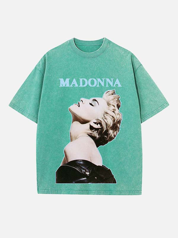 Madonna Print Round Neck T-shirt