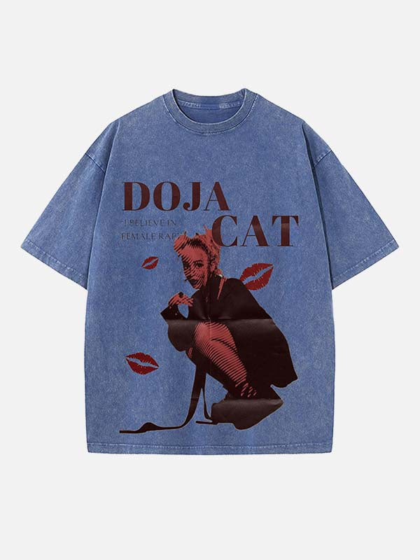 Doja Cat Print Round Neck T-shirt