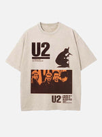 U2 Print Round Neck T-shirt