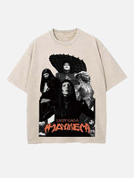 Lady Gaga Print Round Neck T-shirt