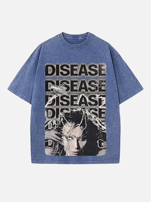 Lady Gaga Print Round Neck T-shirt