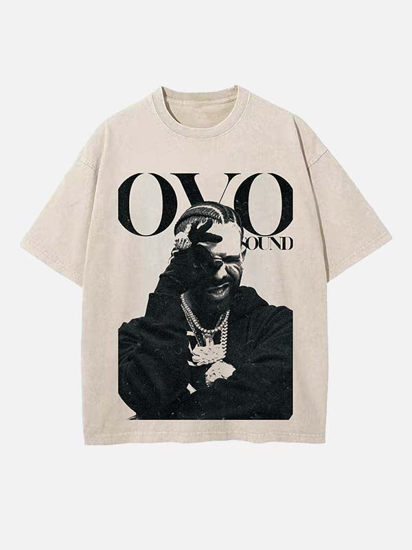 Drake Print Round Neck T-shirt