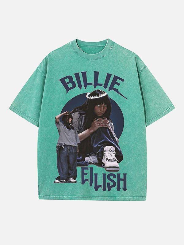Billie Eilish Print Round Neck T-shirt