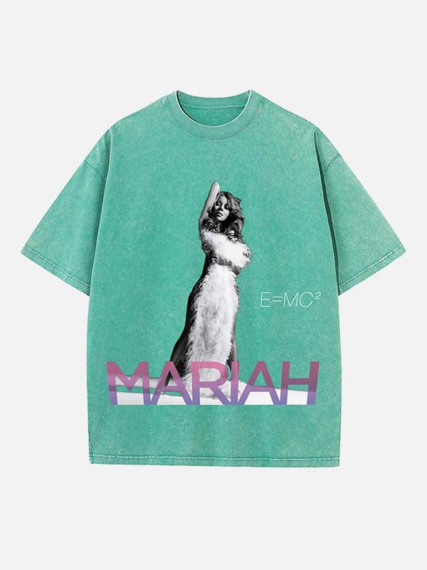 Mariah Carey Print Round Neck T-shirt