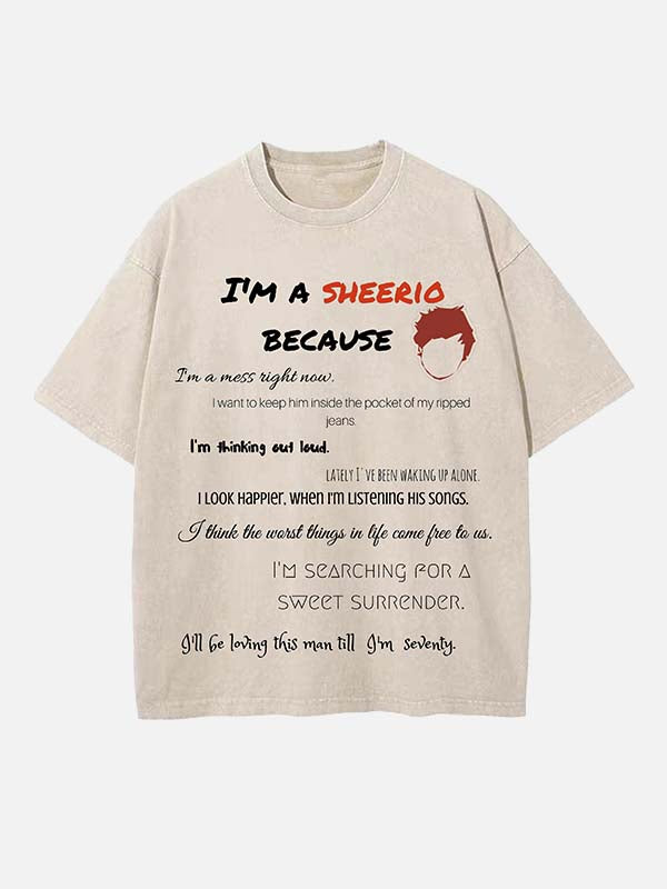 Ed Sheeran Print Round Neck T-shirt