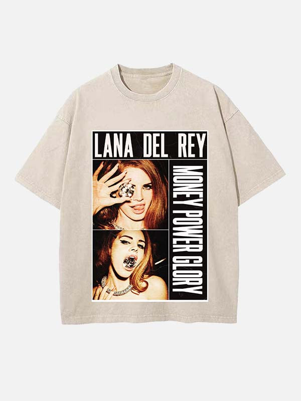 Lana Del Rey Print Round Neck T-shirt