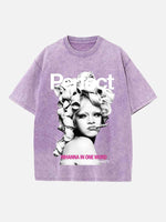 Rihanna Print Round Neck T-shirt