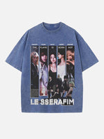 LE SSERAFIM Print Round Neck T-shirt