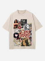 Lana Del Rey Print Round Neck T-shirt