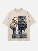 Eminem Print Round Neck T-shirt