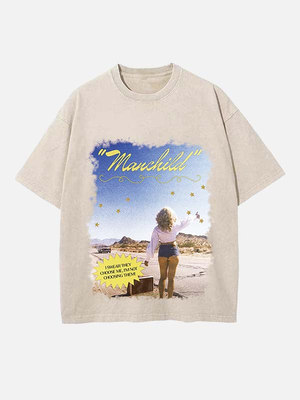 Sabrina Carpenter Print Round Neck T-shirt