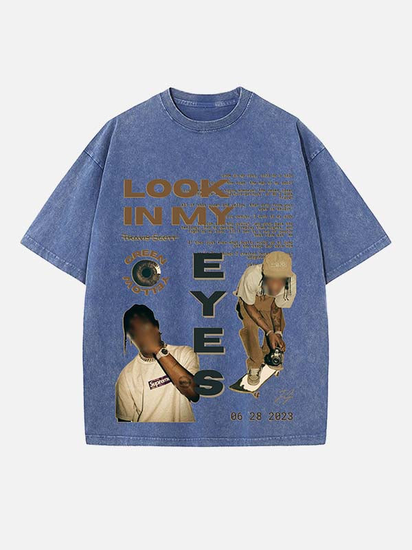 Travis Scott Print Round Neck T-shirt