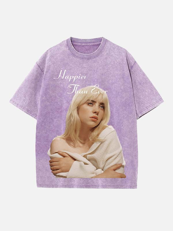 Billie Eilish Print Round Neck T-shirt