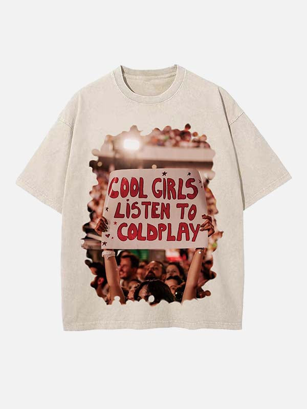 Coldplay Print Round Neck T-shirt