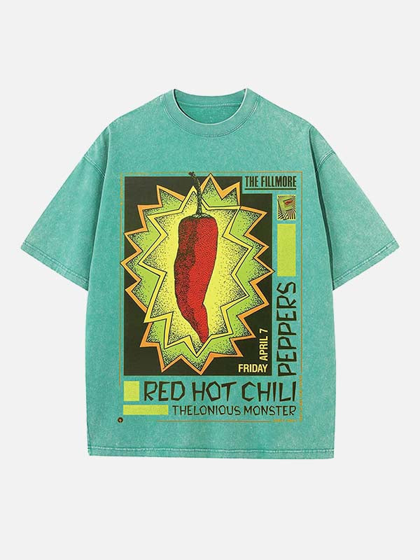 Red Hot Chili Peppers Print Round Neck T-shirt