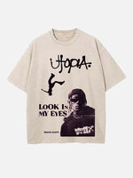 Travis Scott Print Round Neck T-shirt