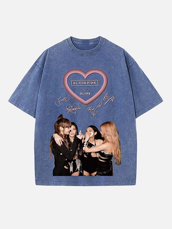 BLACKPINK Print Round Neck T-shirt