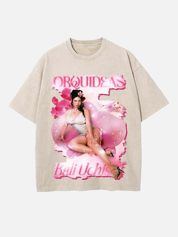 Kali Uchis Print Round Neck T-shirt