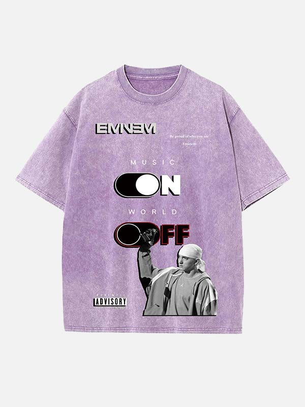 Eminem Print Round Neck T-shirt