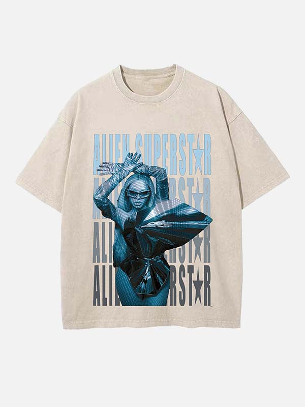 Beyoncé Print Round Neck T-shirt